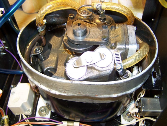The insides of the compressor from the negative line